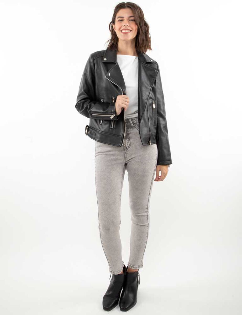 Chaqueta Biker Ecocuero Mujer Zibel
