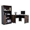 Combo Escritotio + Biblioteca 2 Puertas TuHome Home Office Negro Soft-Coñac