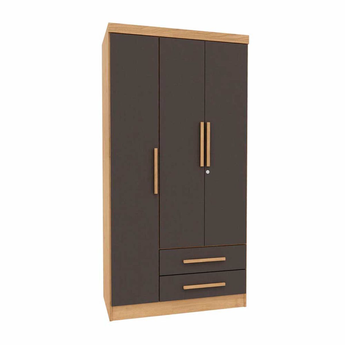 Closet Yardas Leticia 3 Puertas 2 Cajones Titanio