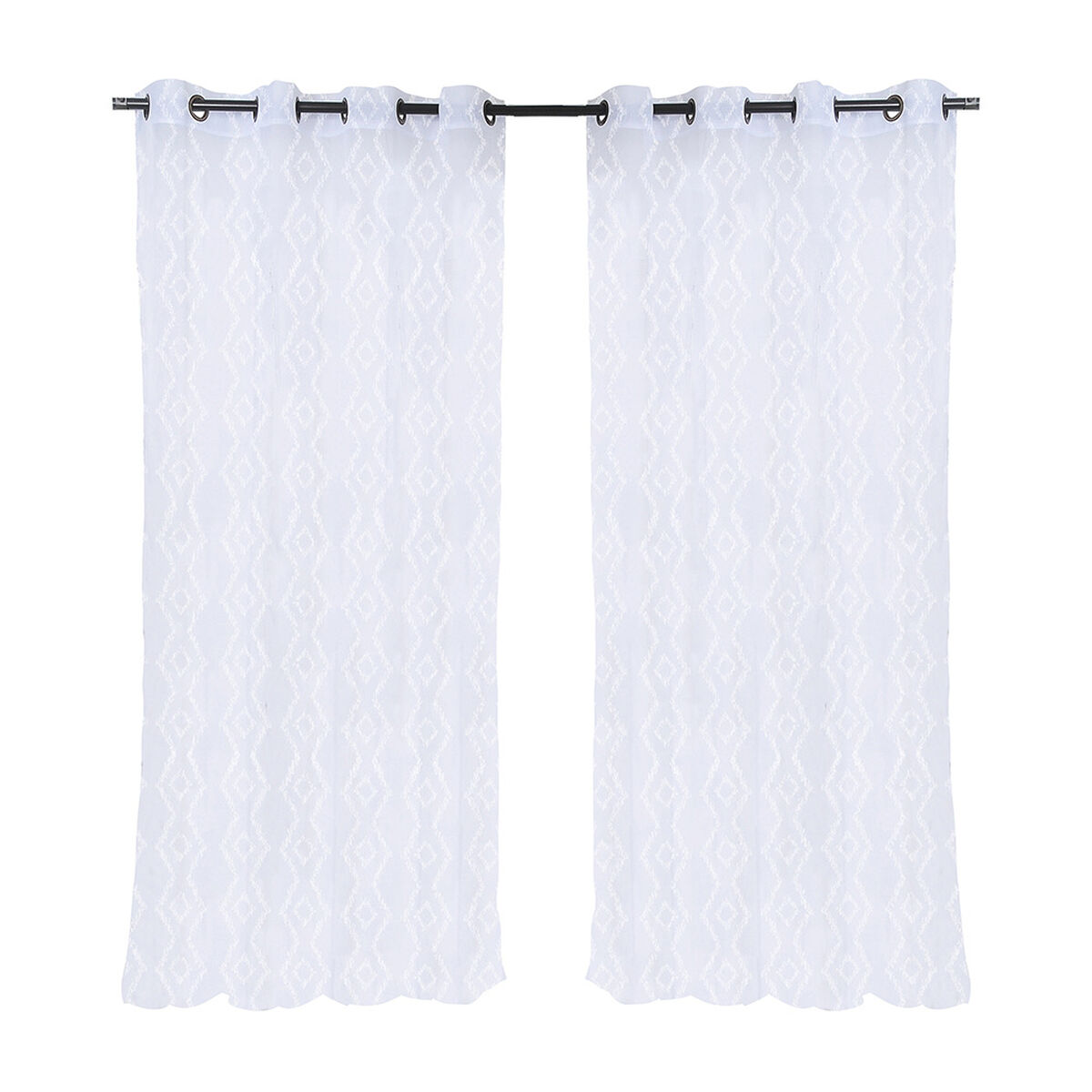 Cortina Velo Mashini Rombo Blanco 140 x 220 cm