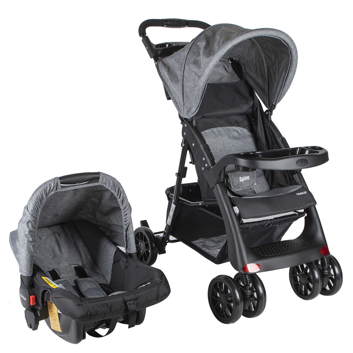 Coche Travel System Spine Gris
