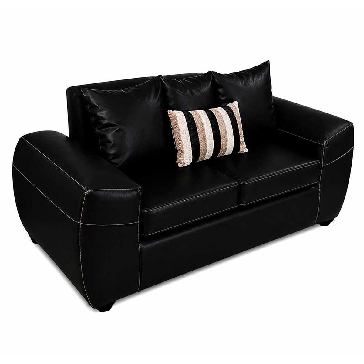 Sof&aacute; Elegant Detail New Houston 2 Cuerpos Negro