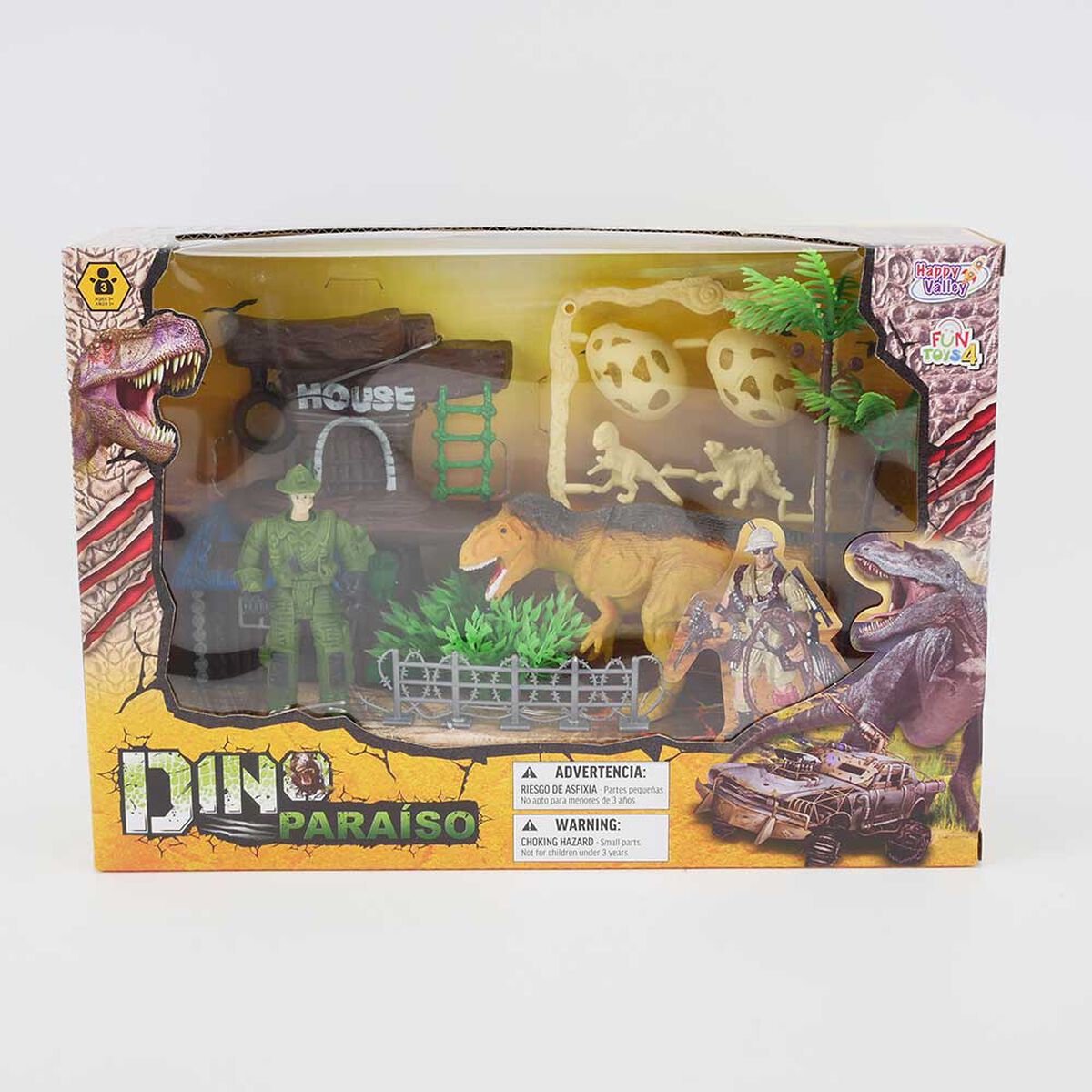 Set Figuras Dinosaurio Paraíso Happy Valley