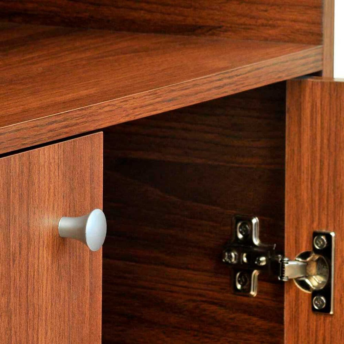 Librero Mobikit 6 Niveles 60 Nogal 2 Puertas