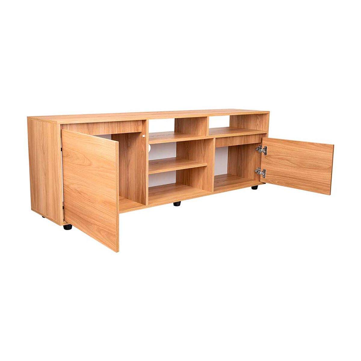 Rack TV Tuhome Pino Hasta 70" 2 Puertas  Fresno Europeo