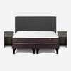 Cama Europea Rosen 2 Plazas Ergo T + Respaldo + 2 Veladores Grafito