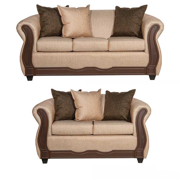 Juego de Living Black Factory Serrana 5 Cuerpos Beige