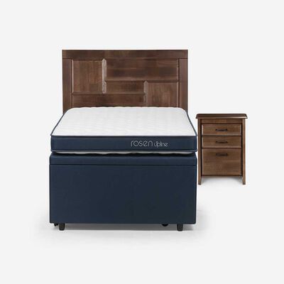 Imagen 2 del producto Bed Boxet Rosen 1,5 Plazas UpLine + Respaldo + Velador Dolce