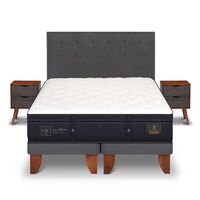 Cama Europea CIC Base Dividida 2 Plazas Súper Premium + Respaldo + Veladores