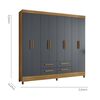 Closet Di Poretti Florida 8 Puertas 4 Cajones Café y Gris