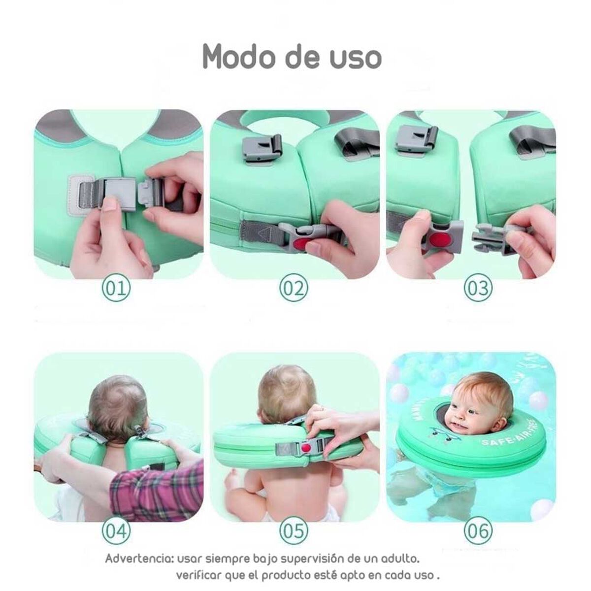 Flotador de Cuello Para Bebé Verde By Lubabycas