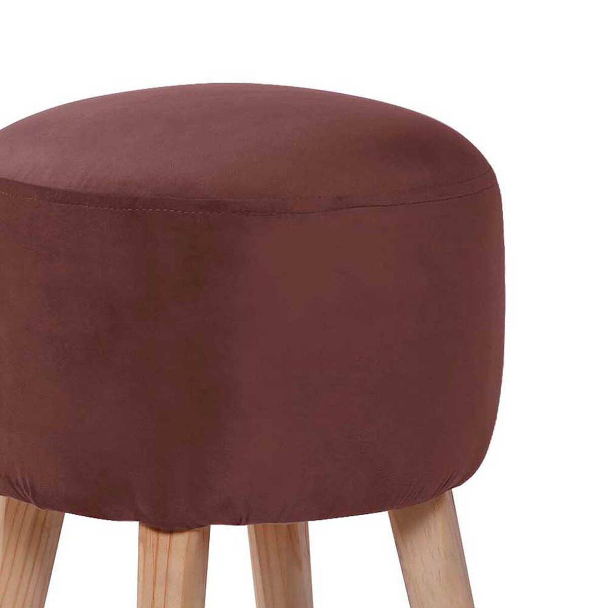 Pouf Latam Home Nantes Tela Velvet Chocolate