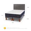 Cama Europea CIC Base Dividida 2 Plazas Grand Premium + Respaldo Kavery