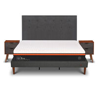 Cama Europea Curve CIC King Bee Comfort + Respaldo + 2 Veladores