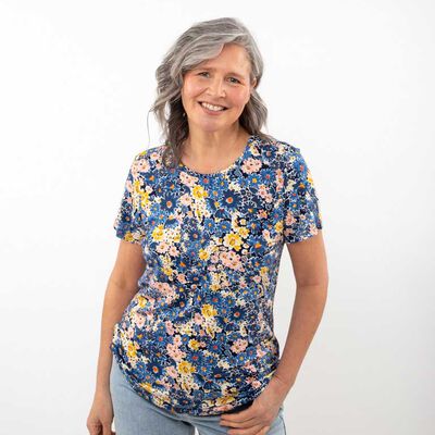Polera Con Estampado Manga Corta Mujer Portman Club