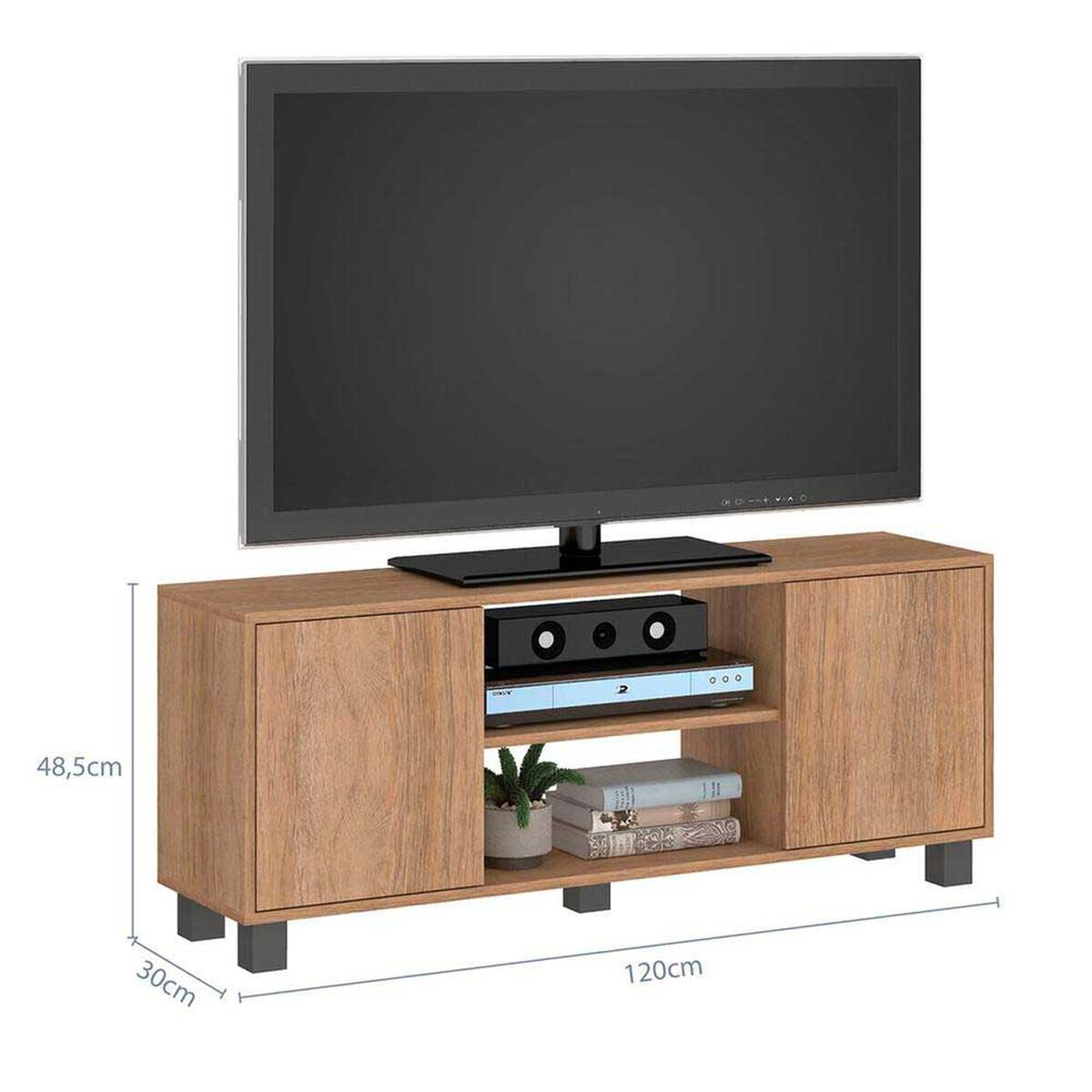 Rack TV Vekkahome Portugal 50 pulgadas Caf&eacute;