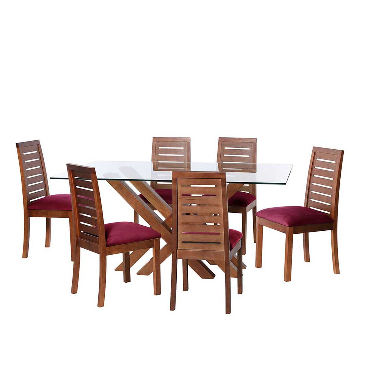 Juego de Comedor Latam Home Merida 6 Sillas Burdeo