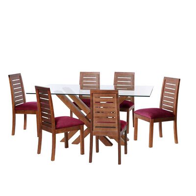 Juego de Comedor Latam Home Merida 6 Sillas Burdeo