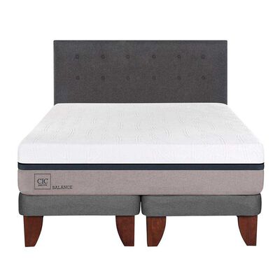 Cama Europea CIC Base Dividida 2 Plazas Balance + Respaldo Eufrates
