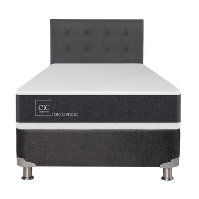 Imagen 1 del producto Box Spring CIC 1,5 Plazas New Ortopedic + Respaldo Eufrates