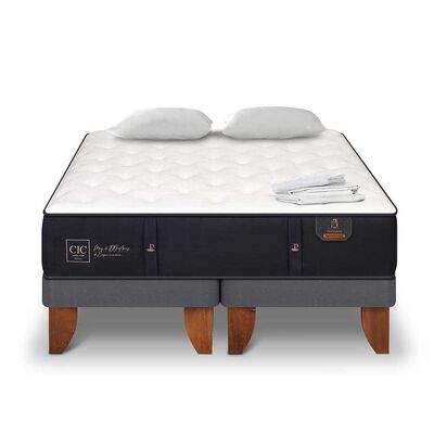 Cama Europea CIC Base Dividida 2 Plazas Premium + Almohadas + Sábanas