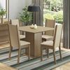 Juego de Comedor Vekkahome Lillo Leone 4 Sillas Beige