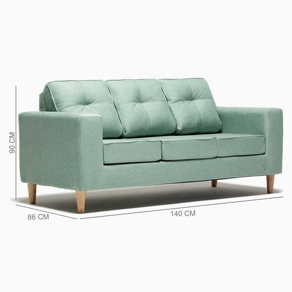 Sofá Kea Infinity Tela 3 Cuerpos Verde