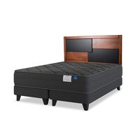 Cama Europea Flex 2 Plazas Black + 1 Respaldo