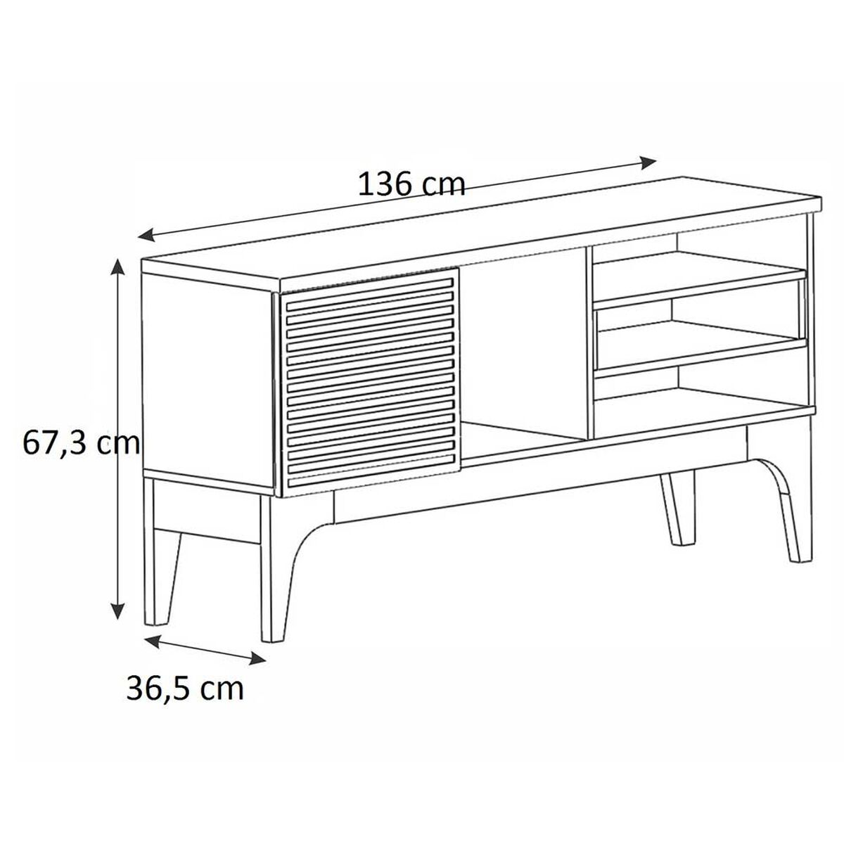 Rack TV Exit Veneza Beige Matte Hasta 60"