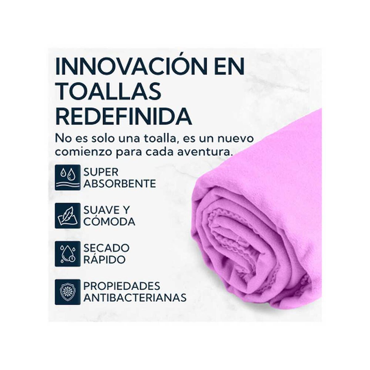 Pack 2 Toallas Microfibra Suede Morada Pro Outdoor