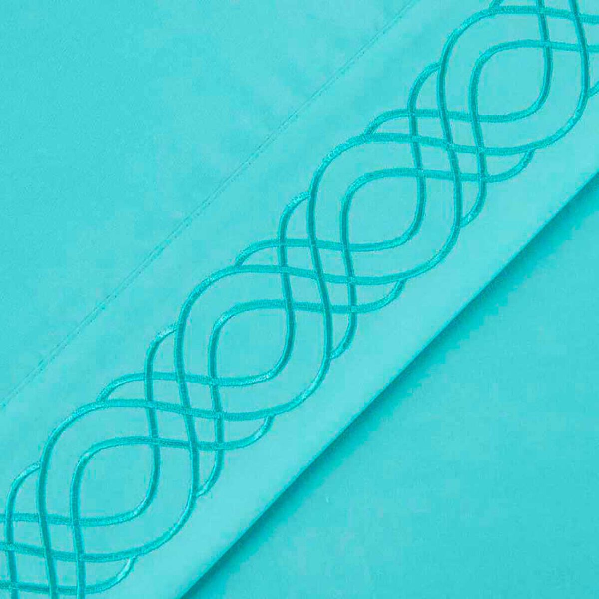 Juego de S&aacute;banas Illusions 1,5 Plazas Bordada Waterspout Celeste