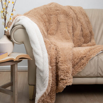Manta Plush Sherpi Deluxe 127X152 Beige