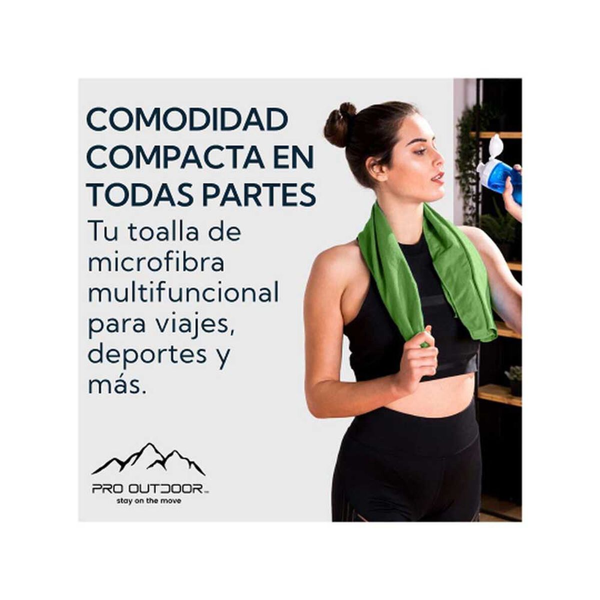 Pack 2 Toallas Microfibra Suede Verde Pro Outdoor