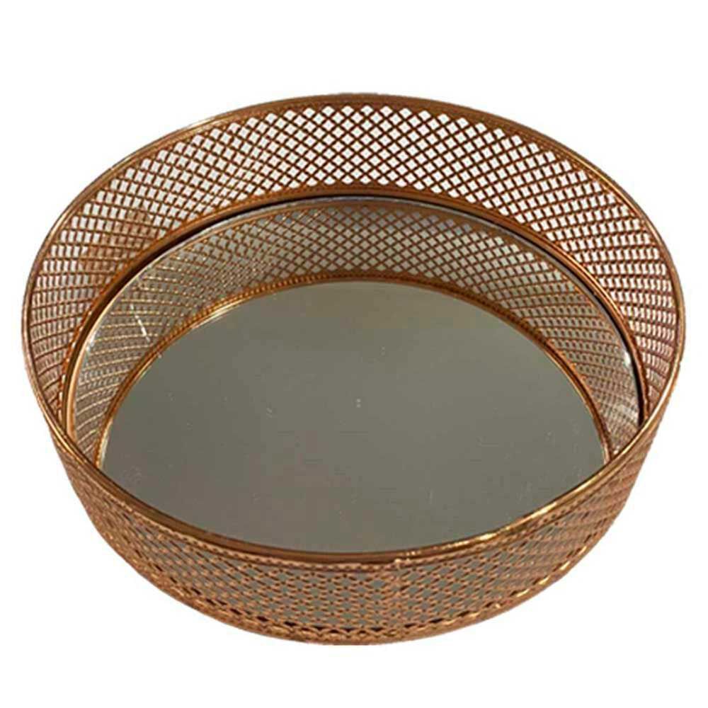Bandeja Metal Vgo Espejada Circular 40 cm Dorado