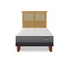 Cama Europea CIC 1,5 Plazas Anatomic + Respaldo Torino Mostaza