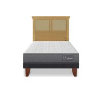 Cama Europea CIC 1,5 Plazas Anatomic + Respaldo Torino Mostaza