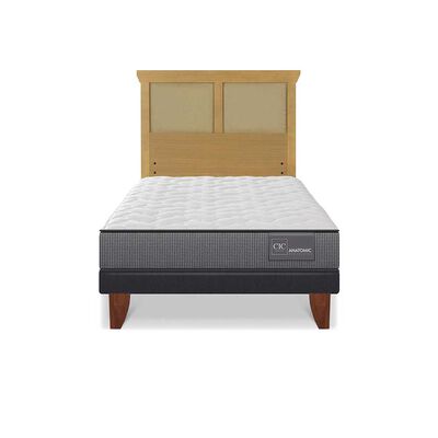 Imagen 1 del producto Cama Europea CIC 1,5 Plazas Anatomic + Respaldo Torino Mostaza