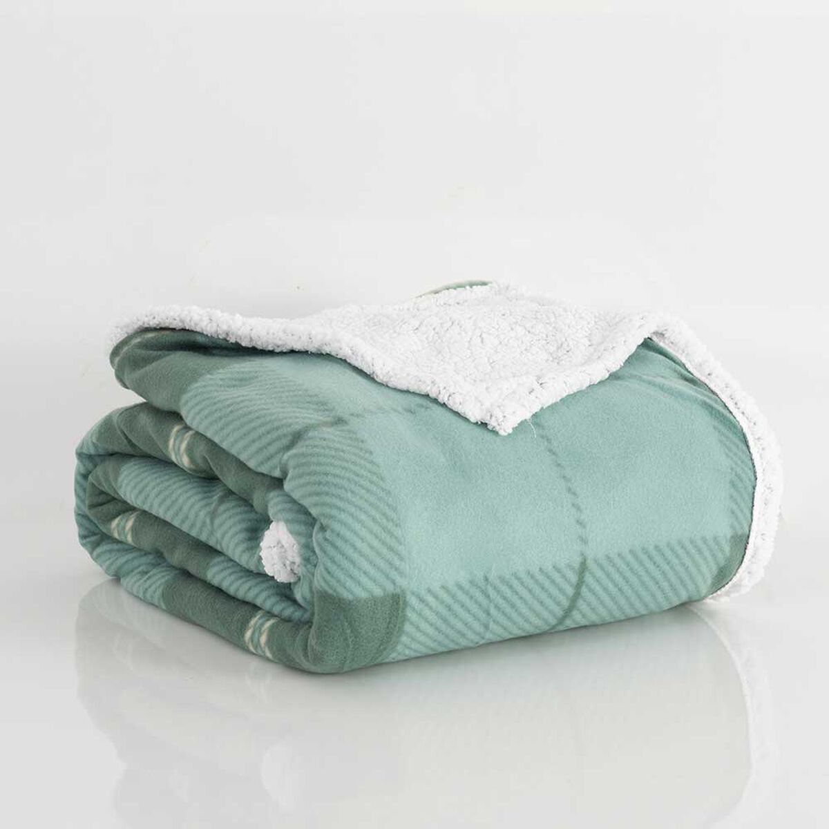 Frazada de Poliéster Mashini 1,5 Plazas Tartan Verde