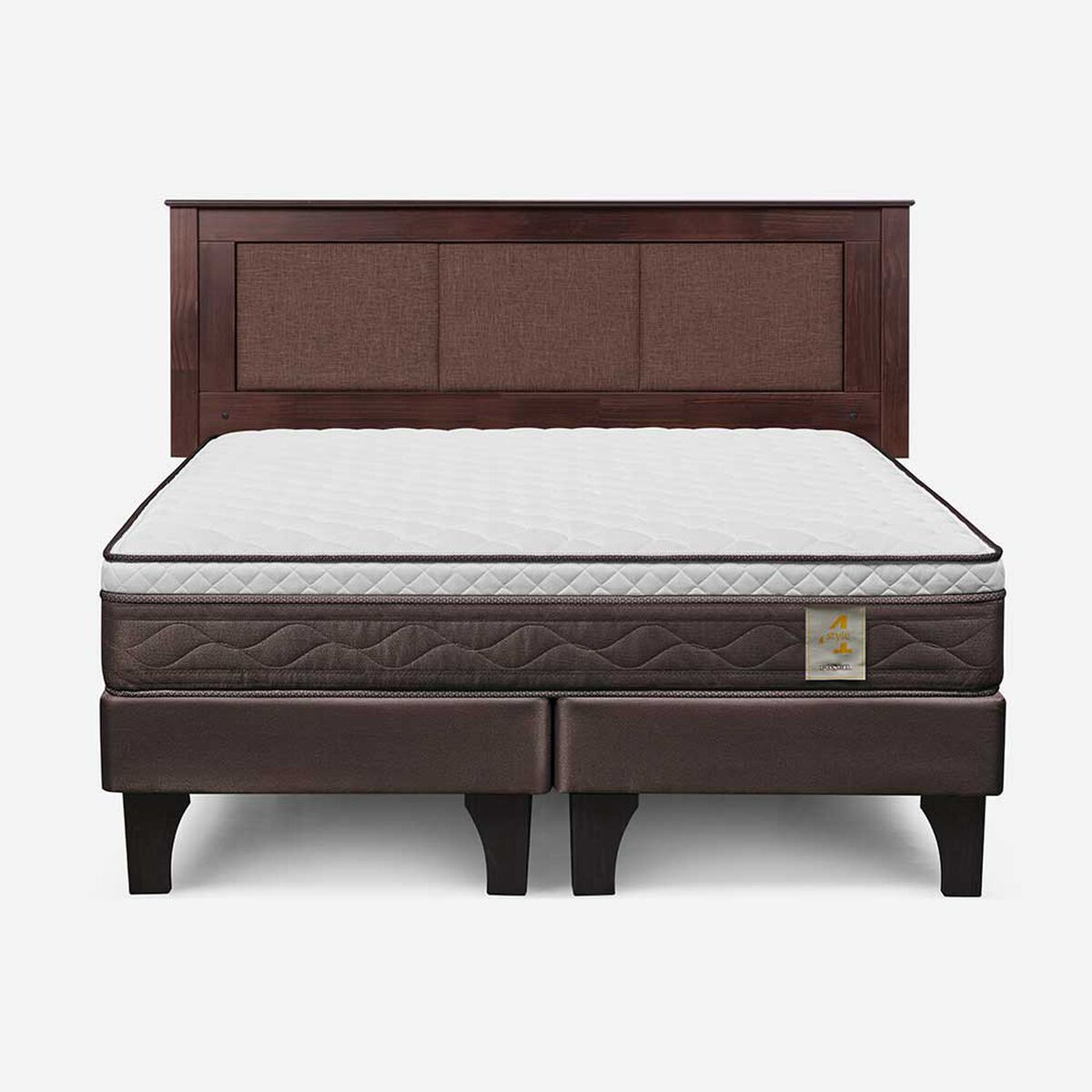 Cama Europea Rosen Base Dividida King New Style 4 Plus + Respaldo Rachel