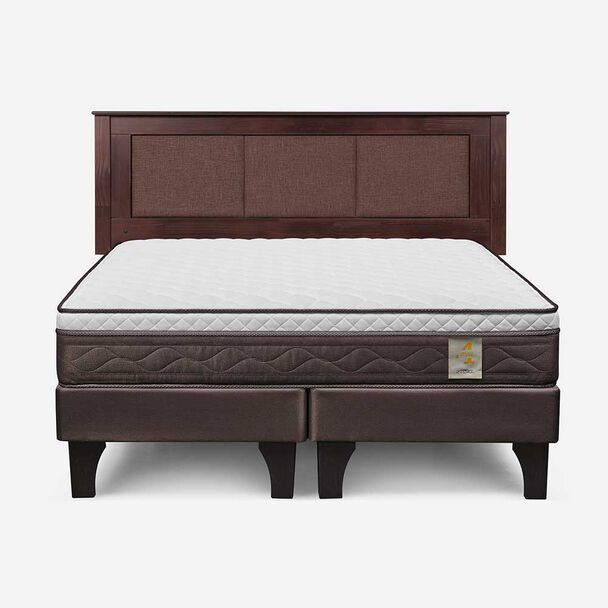 Cama Europea Rosen Base Dividida King New Style 4 Plus + Respaldo Rachel