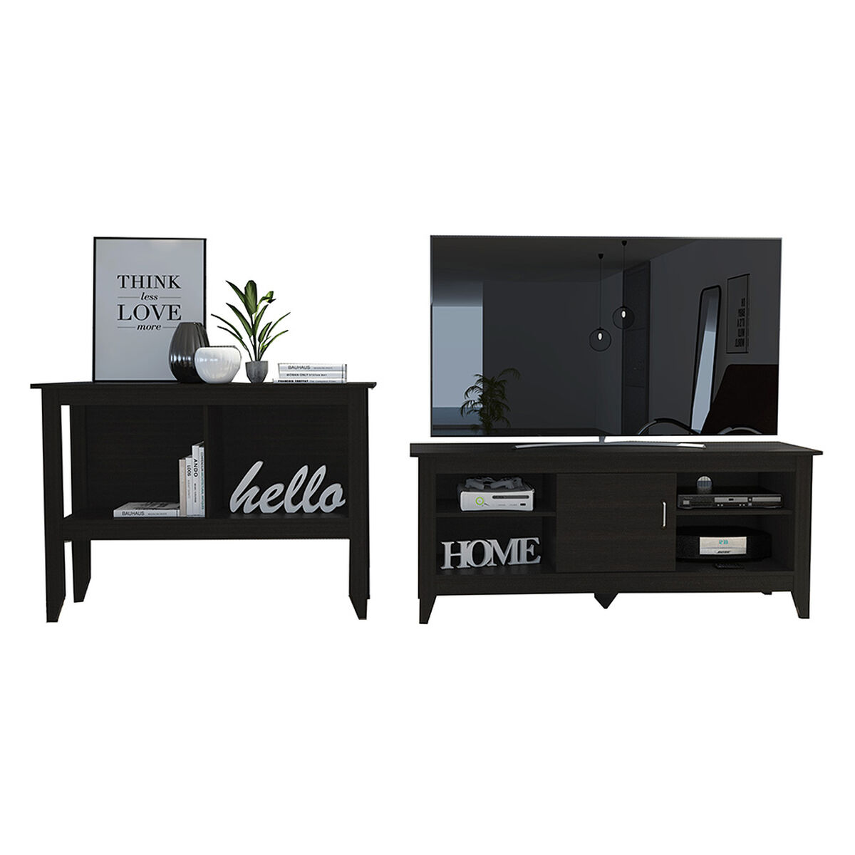 Rack TV Hasta 65" con Puerta + Arrimo Tuhome Essential
