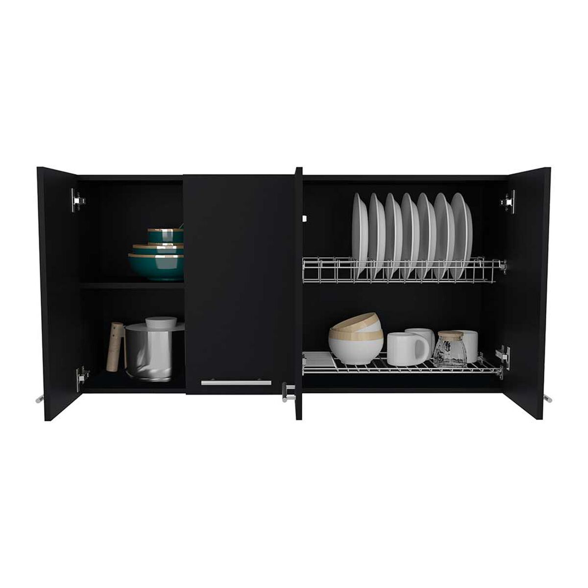 Mueble Superior de Cocina Tuhome Bazagli 4 Puertas Wengue