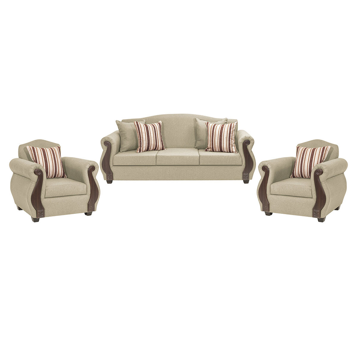 Juego de Living Innovamuebles New Bugambilia Sofá 3 Cuerpos + Sofá 2 Cuerpos Beige