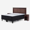 Cama Europea Rosen King Tempo + Respaldo + 2 Veladores Rachel