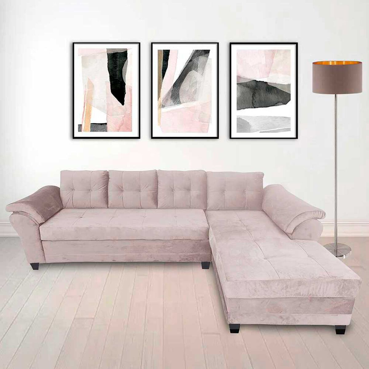 Sof&aacute; Seccional Living Factory Boston 5 Cuerpos Beige