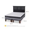 Cama Europea CIC Base Dividida 2 Plazas Ortopedic + Respaldo Torino Negro