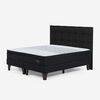Cama Europea Rosen Base Dividida King Tempo + Respaldo Grafito