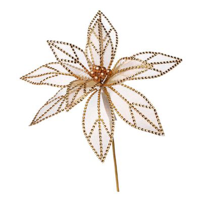 Adorno Navideño Flor Dorada 30 Cm Casanova