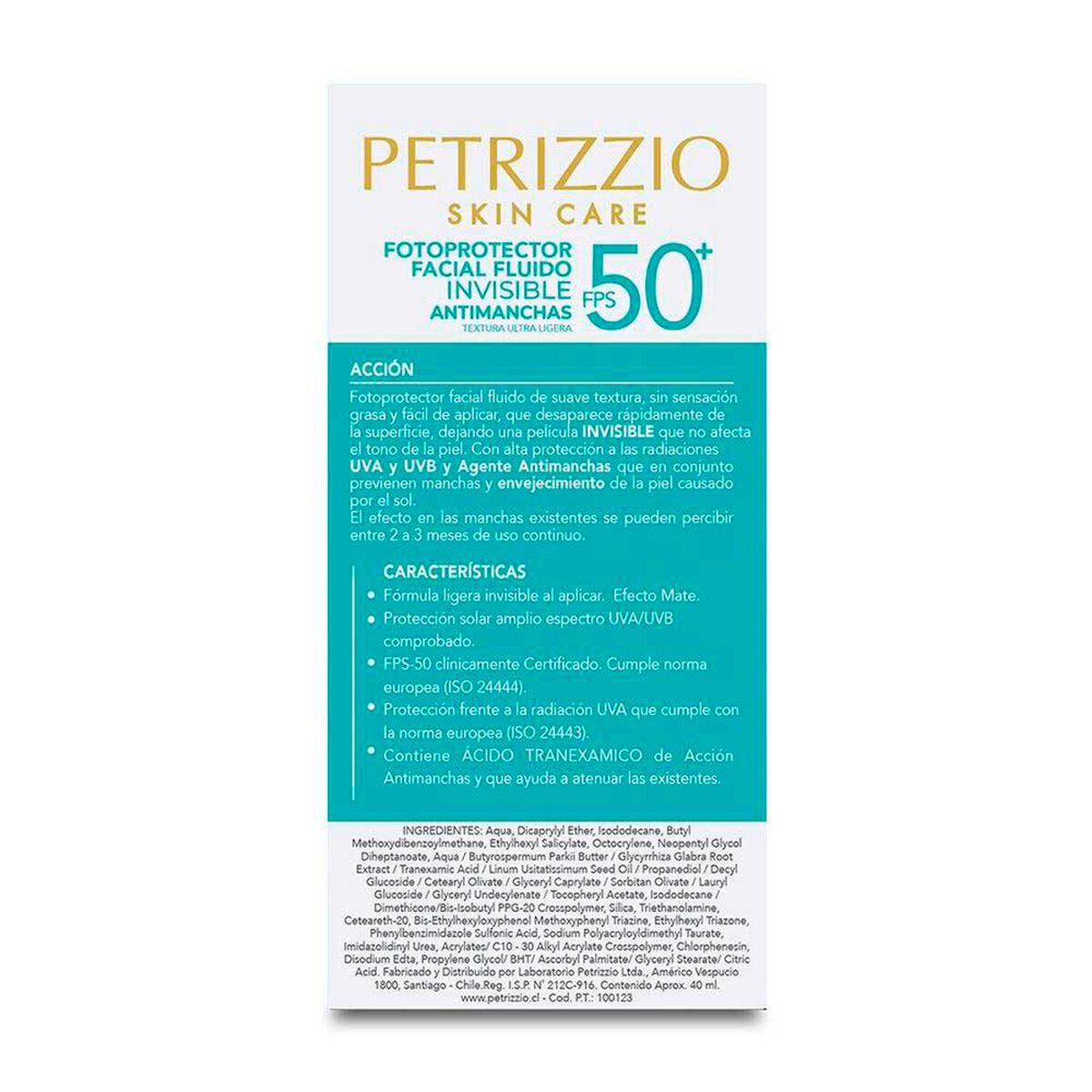 Protector solar rostro antimanchas invisible FPS50