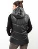 Parka Puffa Ecocuero Sin Mangas Mujer Icono